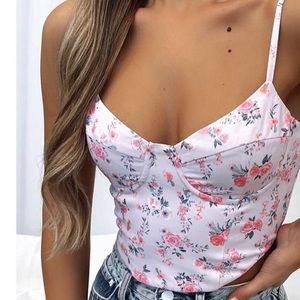 WHITEFOX FLORAL CORSET BUSTIER STYLE TANK 🤍 girly princess vibes